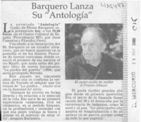 Barquero lanza su "Antología"  [artículo]
