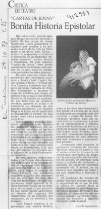 Bonita historia epistolar  [artículo] Carola Oyarzún