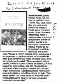 Arte cortante  [artículo] Nelson Cáceres Araya