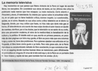 La memoria televisiva  [artículo] E. A.