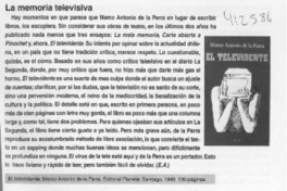 La memoria televisiva  [artículo] E. A.