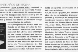 Veinte años de escena  [artículo]