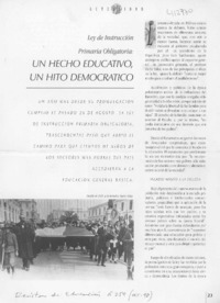 Un Hecho educativo, un hito democrático  [artículo]