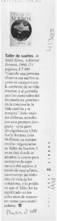 Taller de sueños  [artículo]