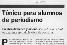 Tónico para alumnos de periodismo  [artículo] Alberto Mario Perrone
