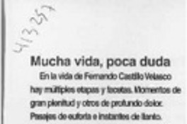 Mucha vida, poca duda  [artículo] T. Ch.