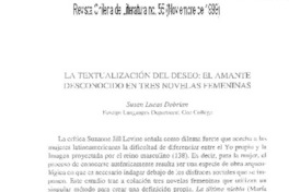 La textualización del deseo, el amante desconocido en tres novelas femeninas