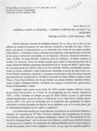 Gabriela anda La Habana -- a medio caminar el olvido y la memoria  [artículo] Hernán Soto