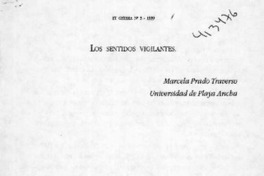 Los sentidos vigilantes  [artículo] Marcela Prado Traverso