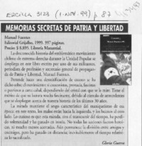 Memorias secretas de patria y libertad  [artículo] Gloria Guerra