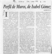Perfil de muros, de Isabel Gómez  [artículo] Ramiro Rivas