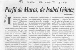 Perfil de muros, de Isabel Gómez  [artículo] Ramiro Rivas