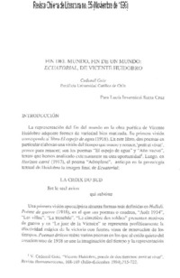 Fin del mundo, fin de un mundo: Ecuatorial, de Vicente Huidobro