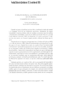 Carlos Marzal, la consolidación de un poeta