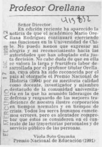 Profesor Orellana  [artículo] Viola Soto Guzmán