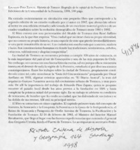 Historia de Temuco, biografía de la capital de la Frontera  [artículo] Sergio Martínez Baeza