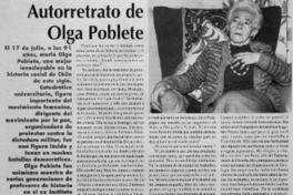 Autorretrato de Olga Poblete