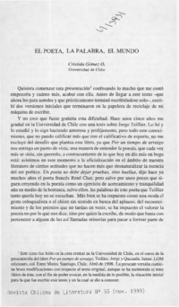 El poeta, la palabra, el mundo