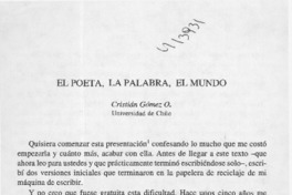 El poeta, la palabra, el mundo