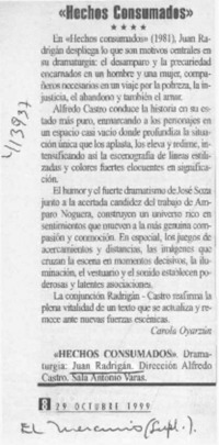 "Hechos consumados"  [artículo] Carola Oyarzún