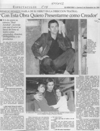 "Con esta obra quiero presentarme como creador"  [artículo]