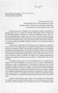 Genealogía de la vanguardia en Chile