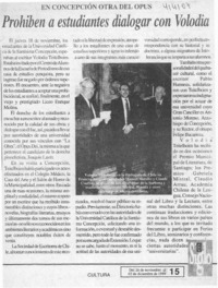 Prohiben a estudiantes dialogar con Volodia  [artículo]