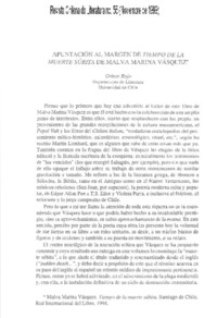 Apuntación al margen de Tiempo de la muerte súbita de Malva Marina Vásquez
