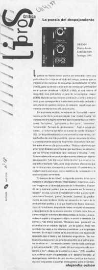 La poesía del despojamiento  [artículo] Alejandra Ochoa