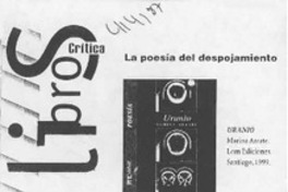 La poesía del despojamiento  [artículo] Alejandra Ochoa