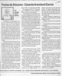 Poetas de Atacama, Eduardo Aramburú García  [artículo] Benigno Avalos Ansieta
