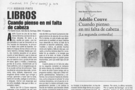 Cuando pienso en mi falta de cabeza  [artículo] Rodrigo Pinto