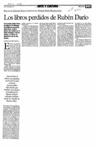Los libros perdidos de Rubén Darío  [artículo] Eduardo Rozemberg