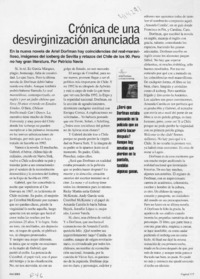 Crónica de una desvirginización anunciada  [artículo] Patricio Navia