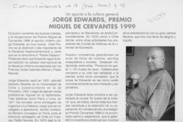 Jorge Edwards, Premio Miguel de Cervantes 1999  [artículo]