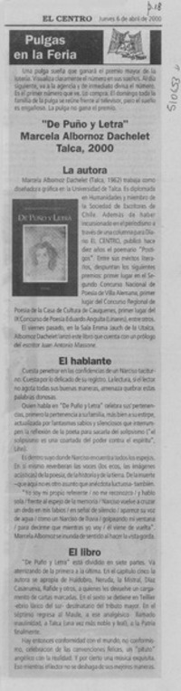 "De puño y letra" Marcela Albornoz Dachelet