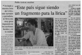 "Este país sigue siendo un fragmento para la lírica"