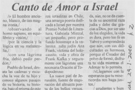 Canto de amor a Israel