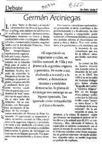 Germán Arciniegas  [artículo] Pedro Godoy P.