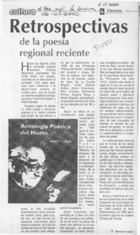 Restrospectiva de la poesía regional reciente  [artículo] Mariano López