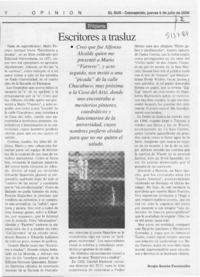 Escritores a trasluz  [artículo] Sergio Ramón Fuentealba