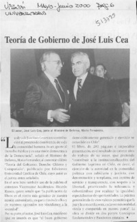 Teoría de gobierno de José Luis Cea  [artículo]