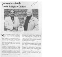 Quinientos años de poesía religiosa chilena  [artículo]