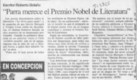 "Parra merece el Premio Nobel de Literatura"  [artículo]