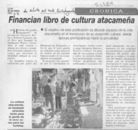 Financian libro de cultura atacameña  [artículo]