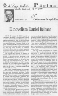 El novelista Daniel Belmar  [artículo] Marino Muñoz Lagos