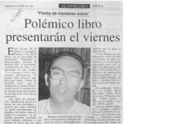 Polémico libro presentarán el viernes  [artículo]