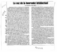 La voz de la honradez intelectual  [artículo] Francisco Arías Solis