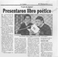 Presentaron libro poético  [artículo]