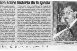 Lanzarán libro sobre historia de la iglesia  [artículo]